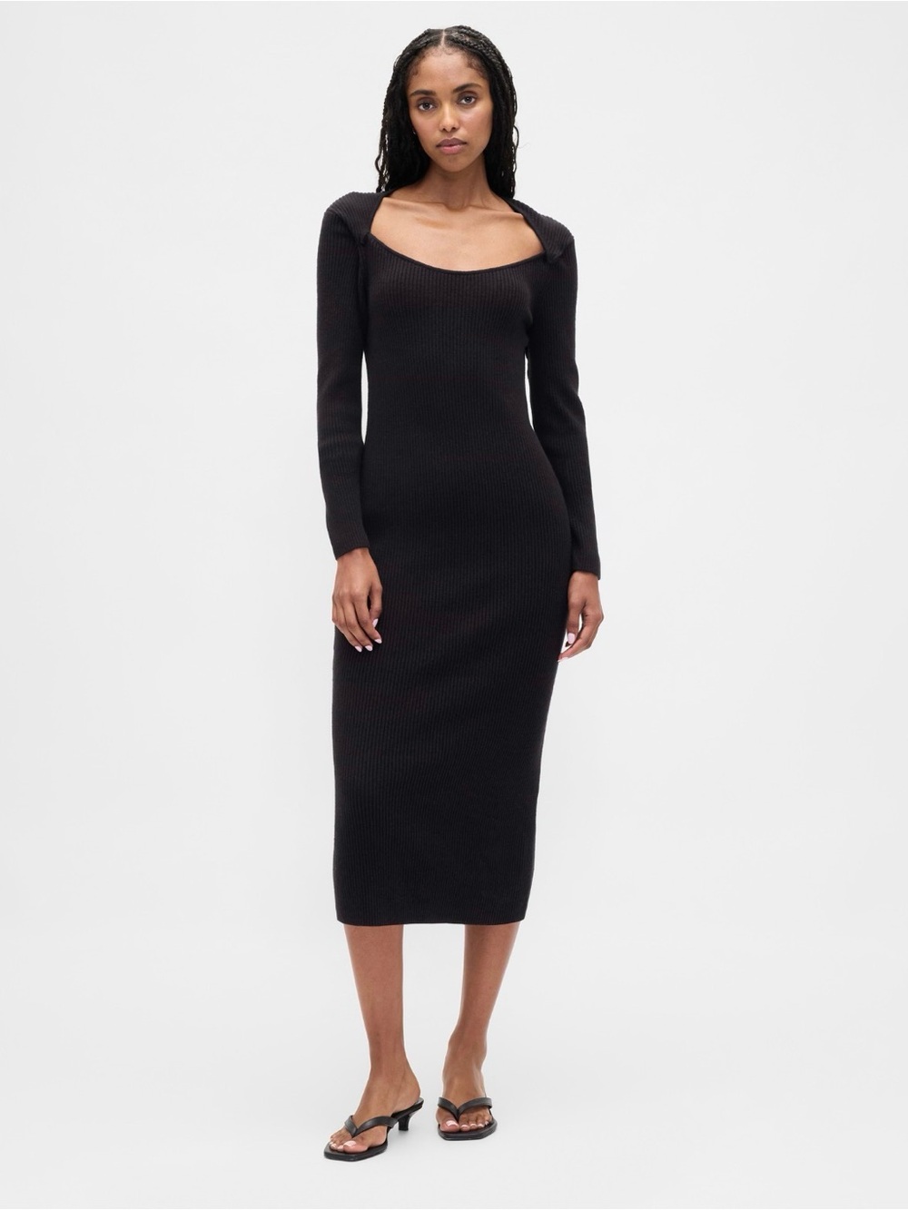 Gap CashSoft Rib Sweater MIDI Dress Black 
New with tags.  843284